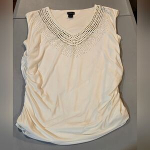 Torrid Cream Embellished Tank Top (5c16)